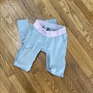 Grey and pink gym shark pants